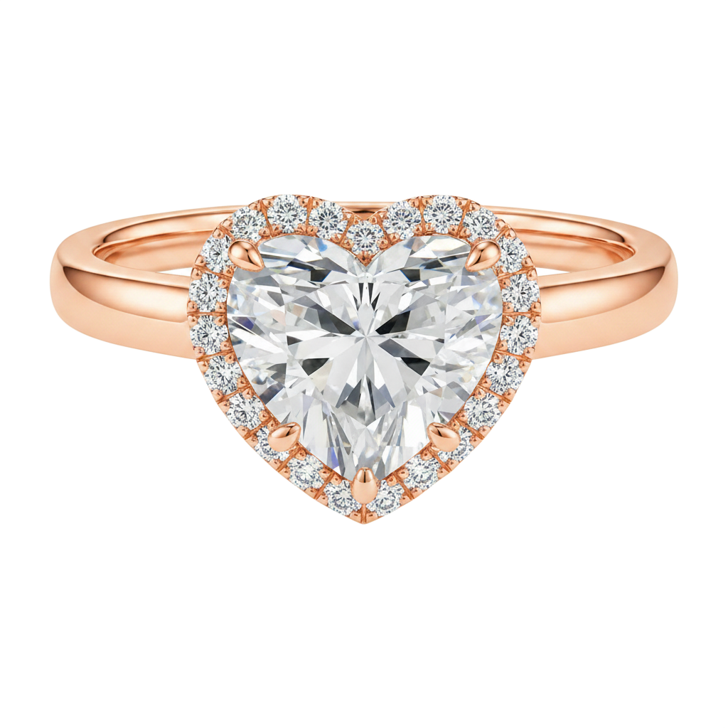 Cordelia - Heart - Rose Gold - Plain