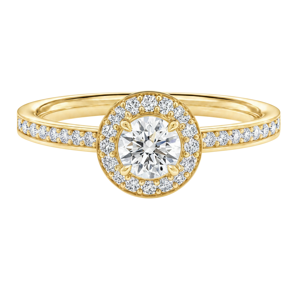 Deneuve - Round - Yellow Gold - Channel
