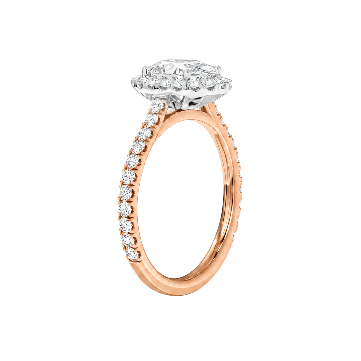 Cordelia - Emerald - Rose / White Tone - Pavé