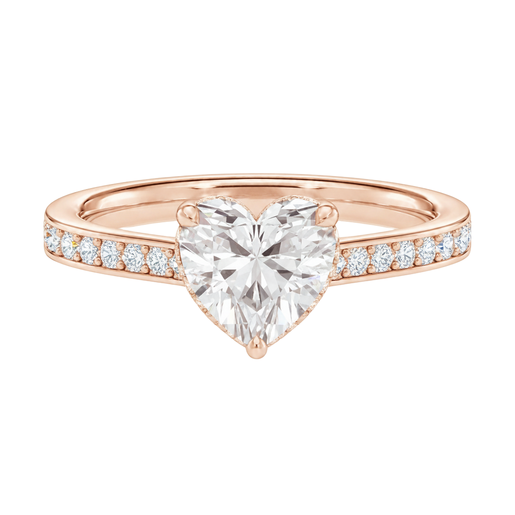Talia - Heart - Rose Gold - Channel