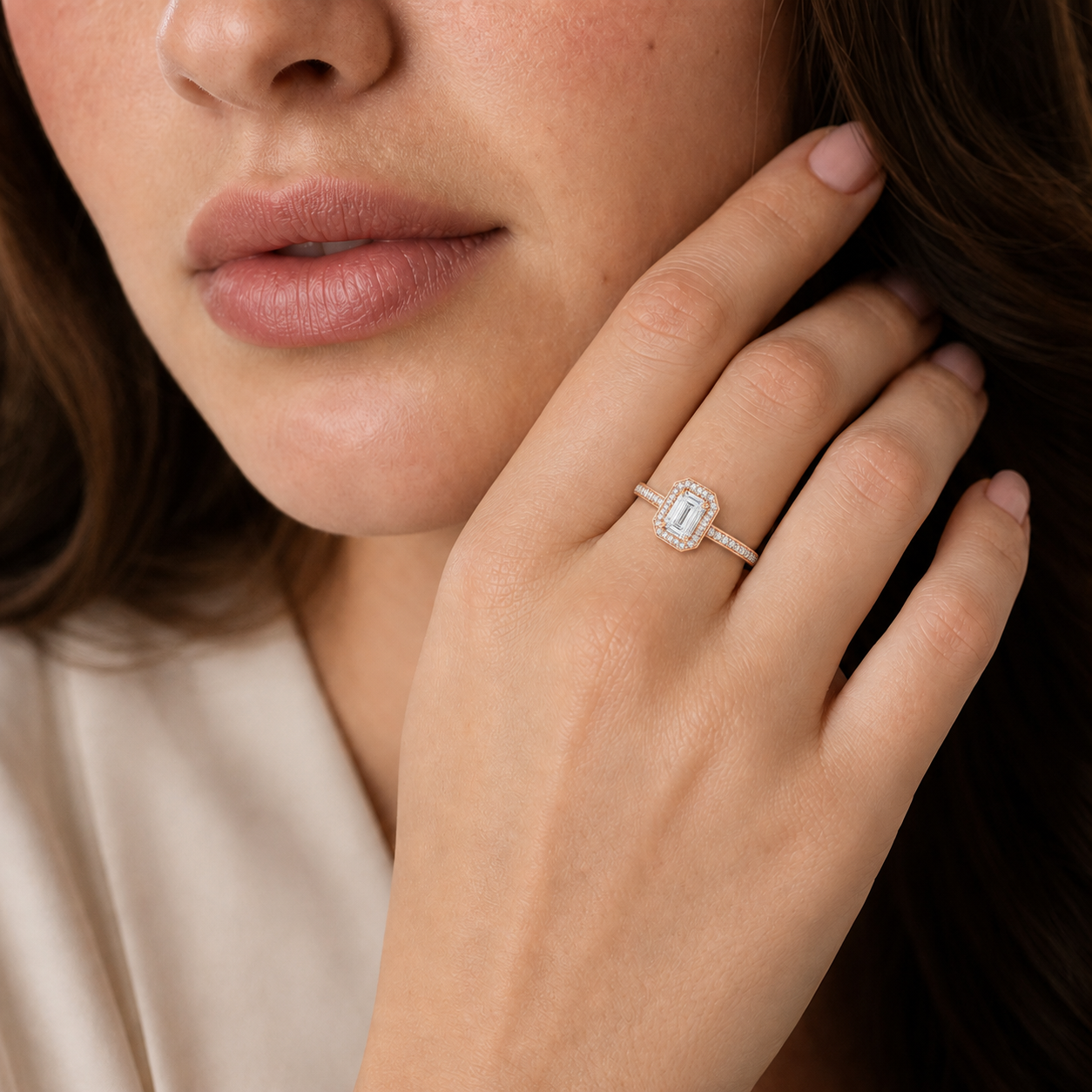 Deneuve - Emerald - Rose Gold - Channel