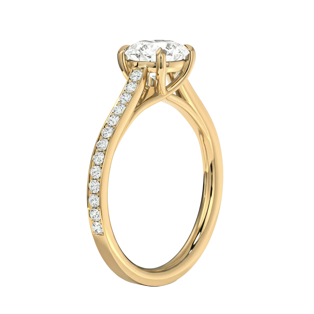 Basilica - Round - Yellow Gold - Pavé