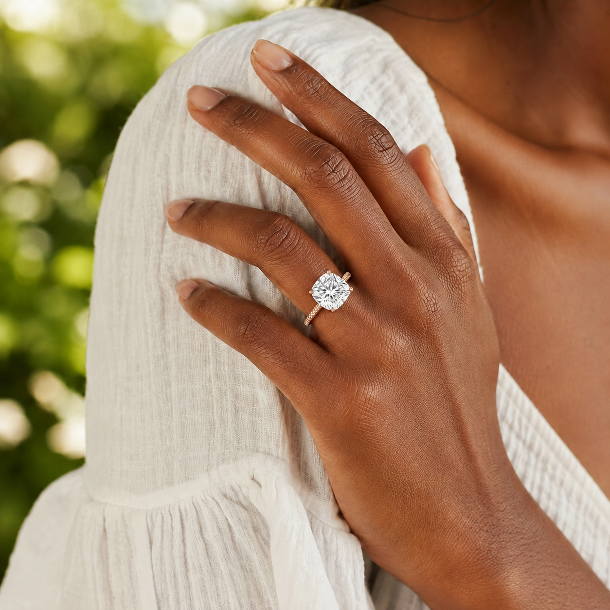 Basilica - Cushion - Rose/White Tone - Pavé