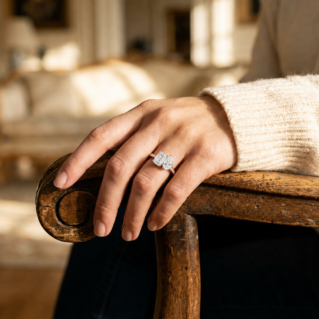 Duo - Emerald - Rose/White Tone - Pavé