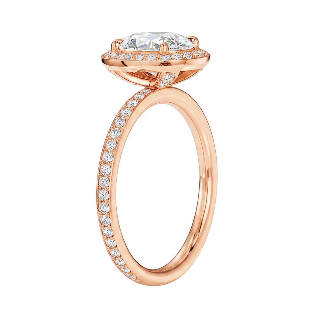 Deneuve - Emerald - Rose Gold - Pavé