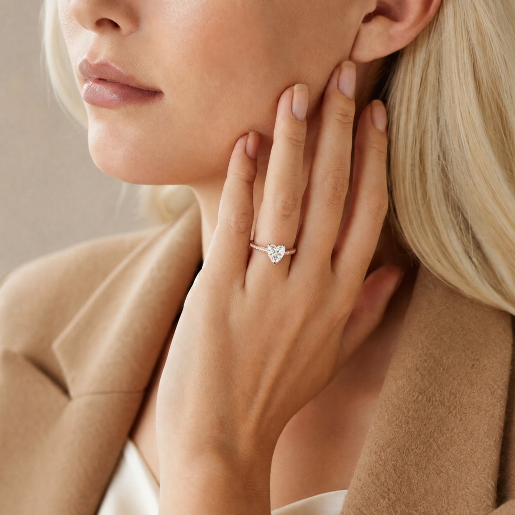 Basilica - Heart - Rose Gold - Pavé