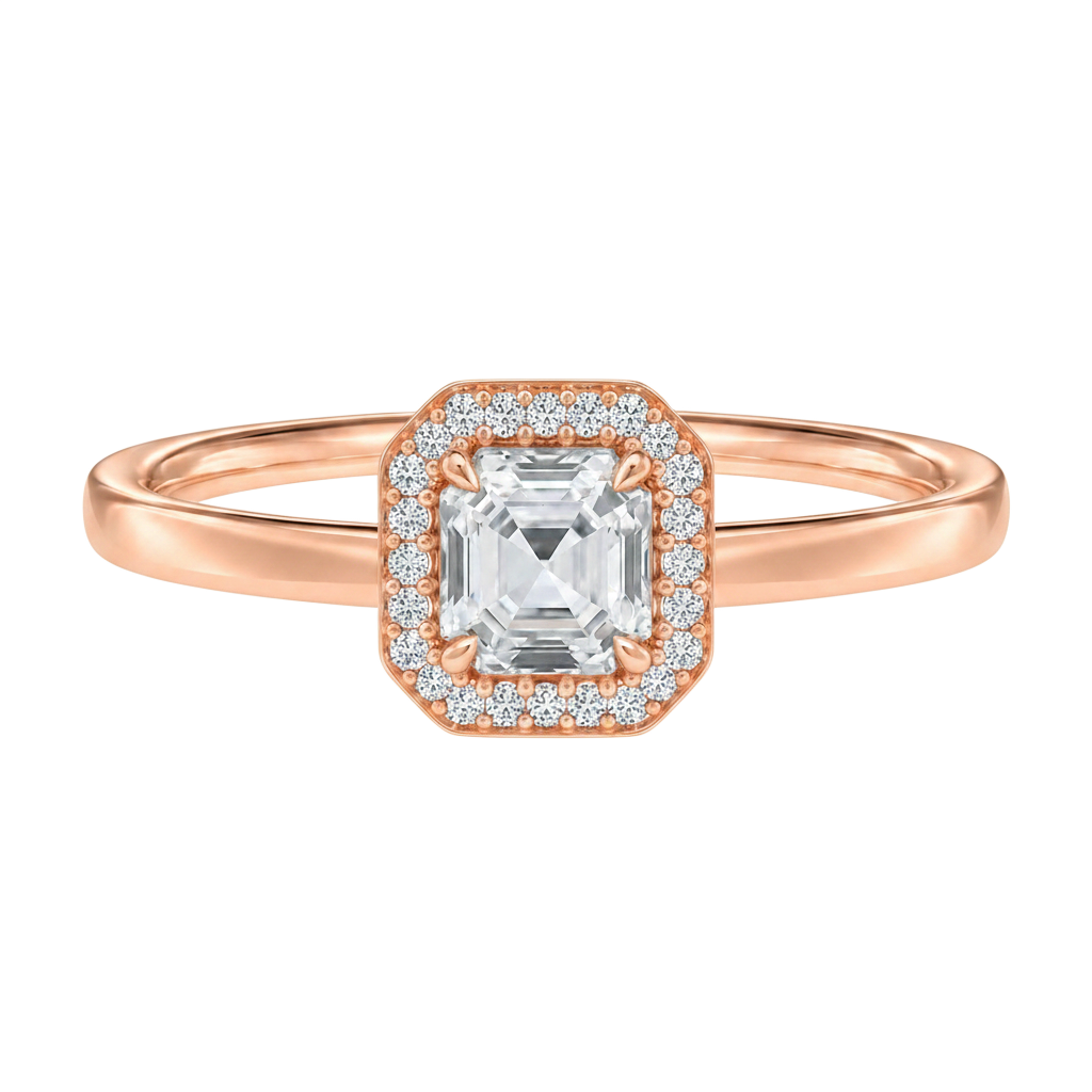 Deneuve - Asscher - Rose Gold - Plain