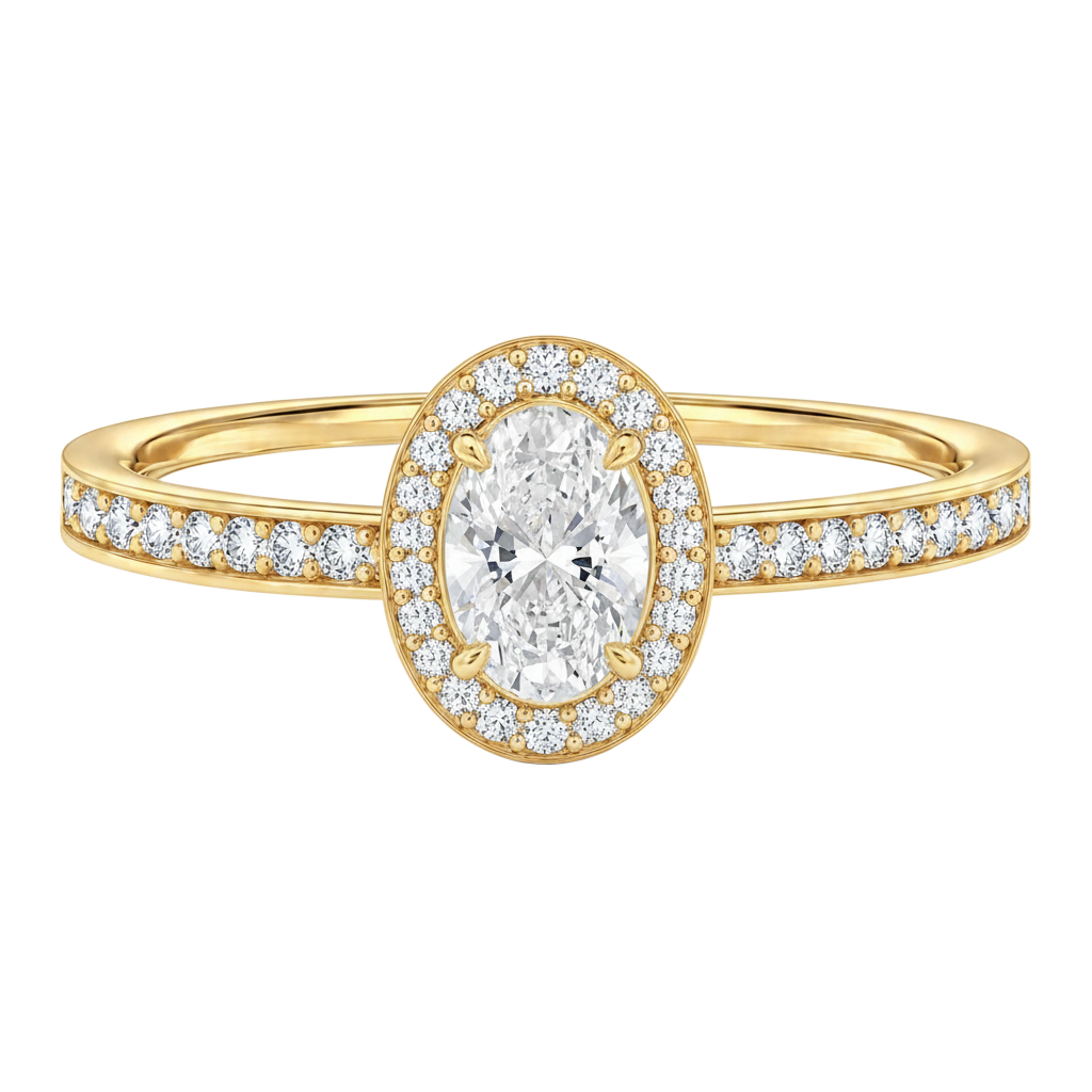 Deneuve - Oval - Yellow Gold - Channel