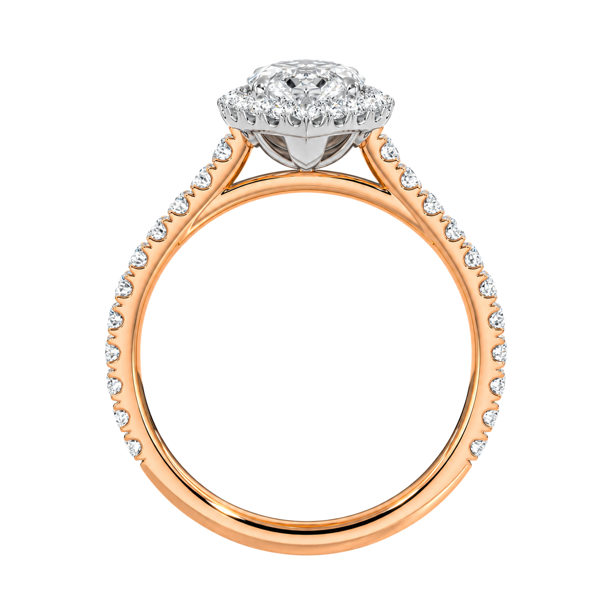 Cordelia - Marquise - Rose / White Tone - Pavé
