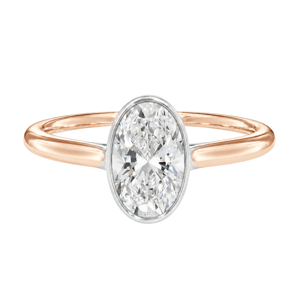 Solenne - Oval - Rose/White Tone - Plain