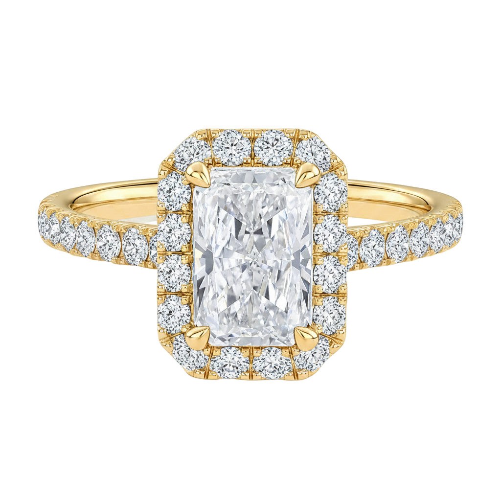 Cordelia - Radiant - Yellow Gold - Pavé
