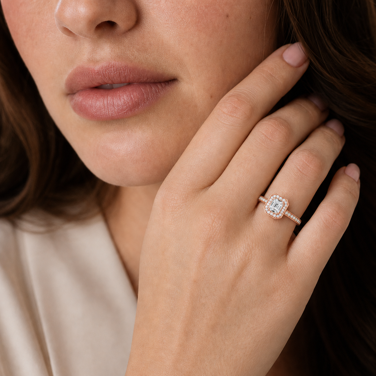 Deneuve - Asscher - Rose Gold - Channel