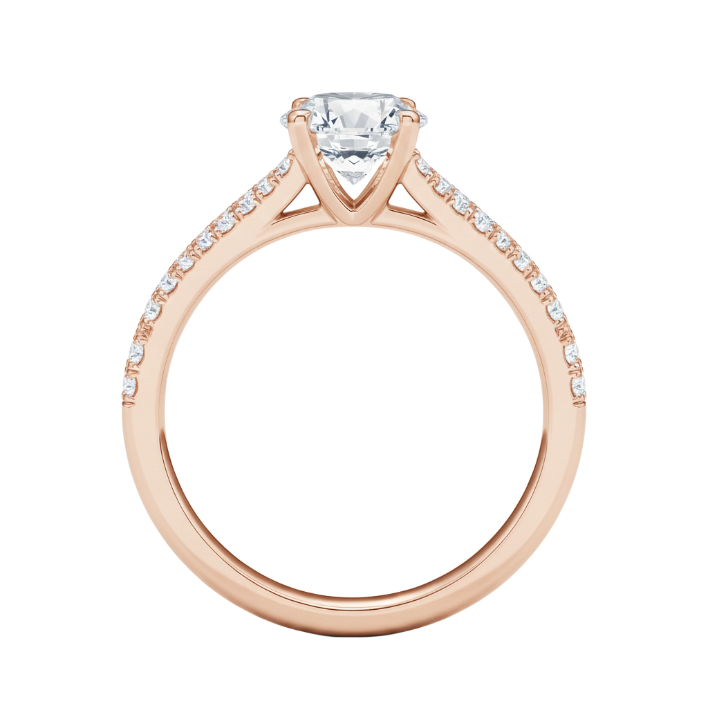 Wreath - Round - Rose Gold - Pavé