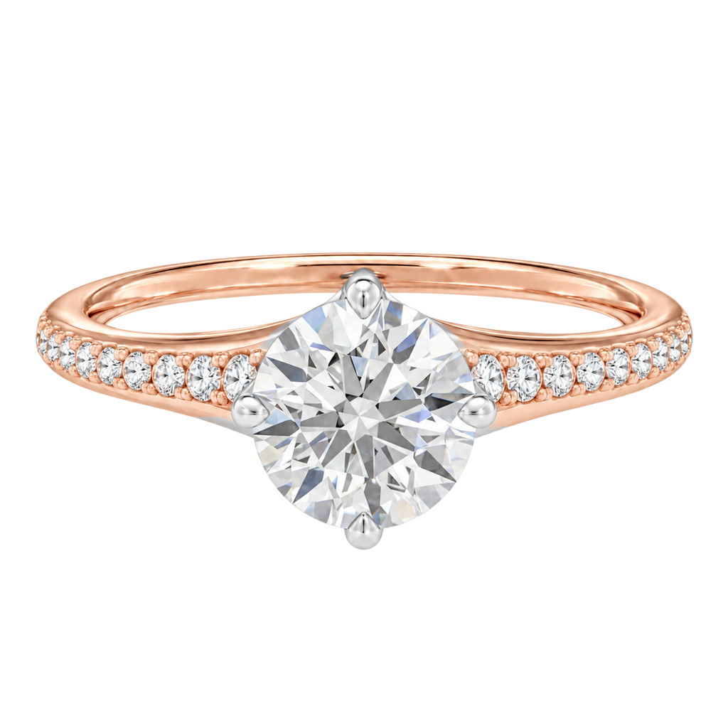 Lumiere - Round - Rose/White Tone - Pavé