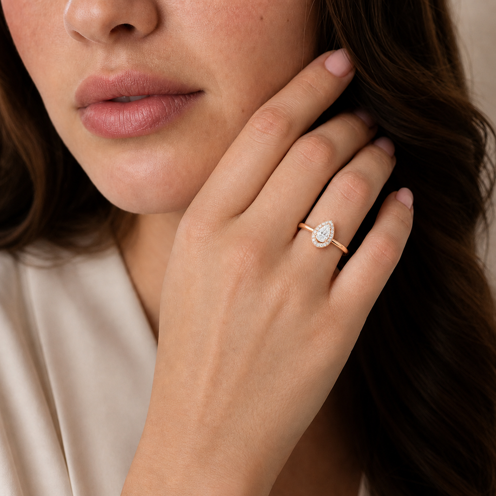 Deneuve - Pear - Rose Gold - Plain