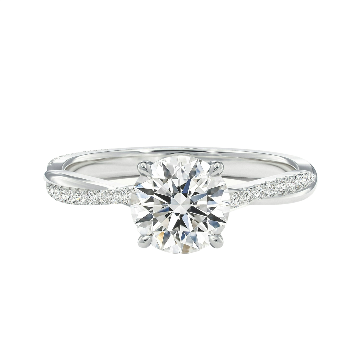 Wreath - Round - Platinum - Pavé