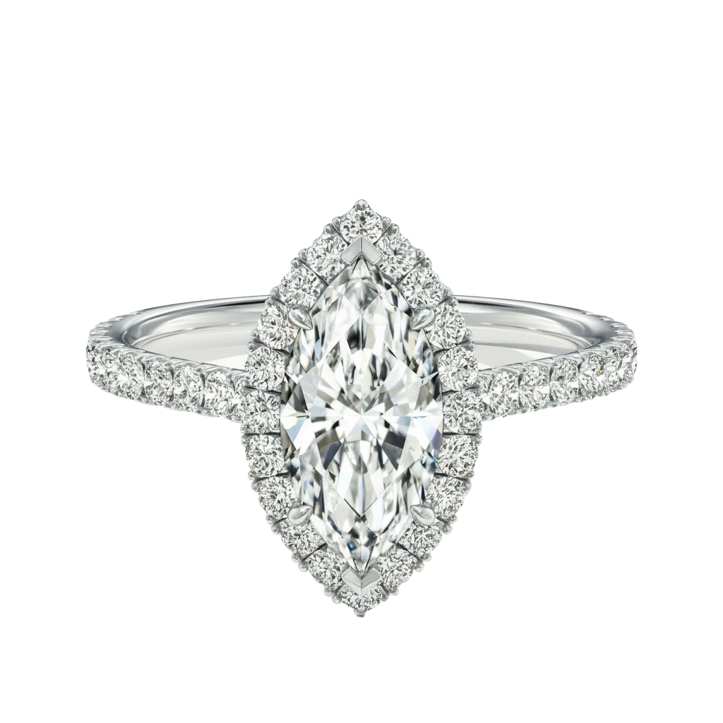 Cordelia - Marquise - Platinum - Pavé