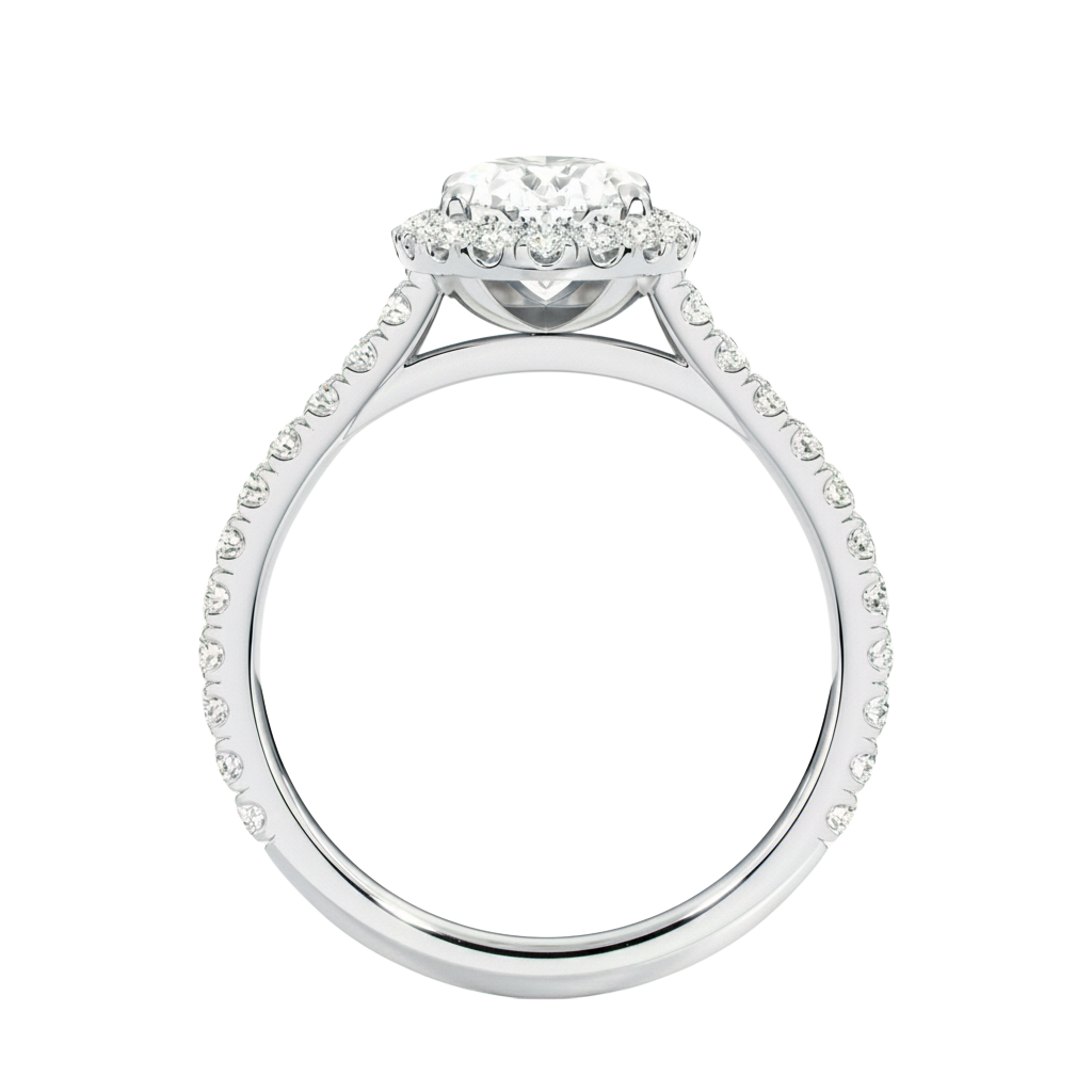 Cordelia - Oval - White Gold - Pavé
