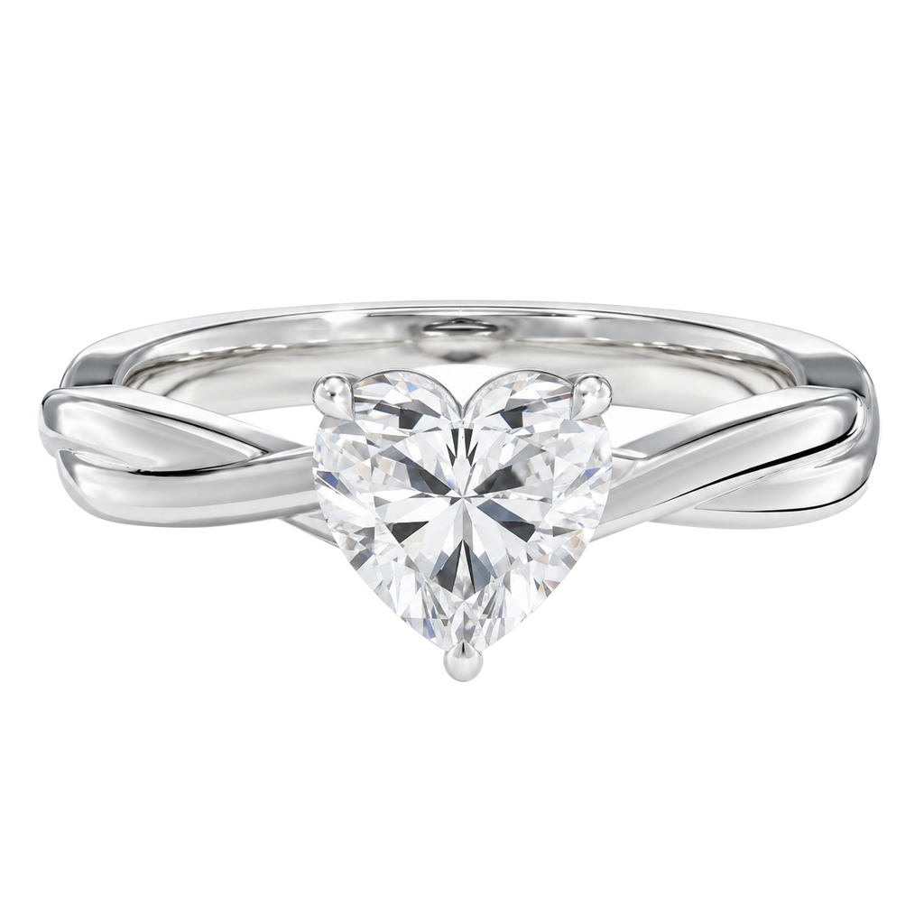 Wreath - Heart - White Gold - Plain