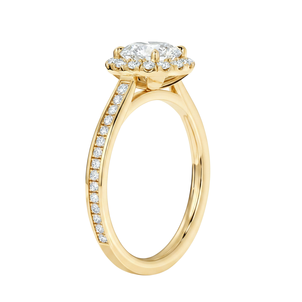 Cordelia - Heart - Yellow Gold - Channel