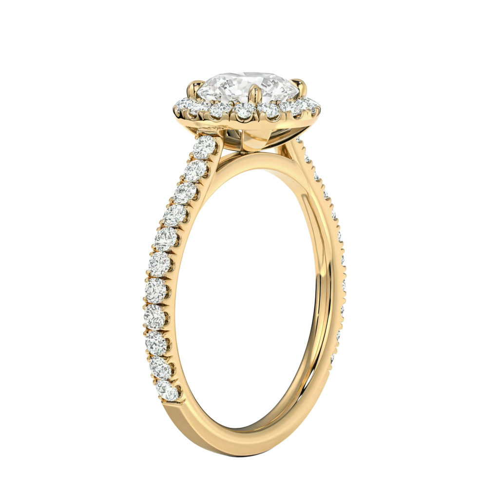 Cordelia - Round - Yellow Gold - Pavé