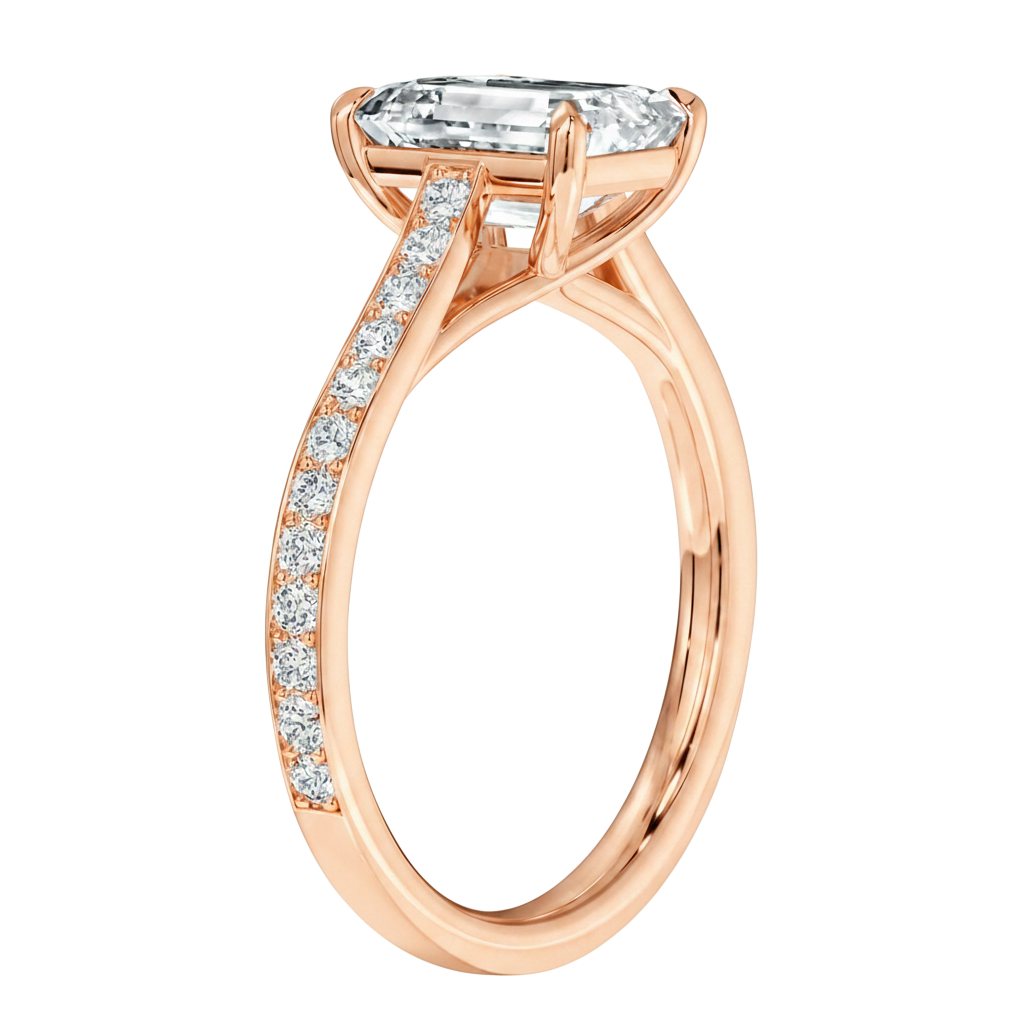Basilica - Asscher - Rose Gold - Pavé