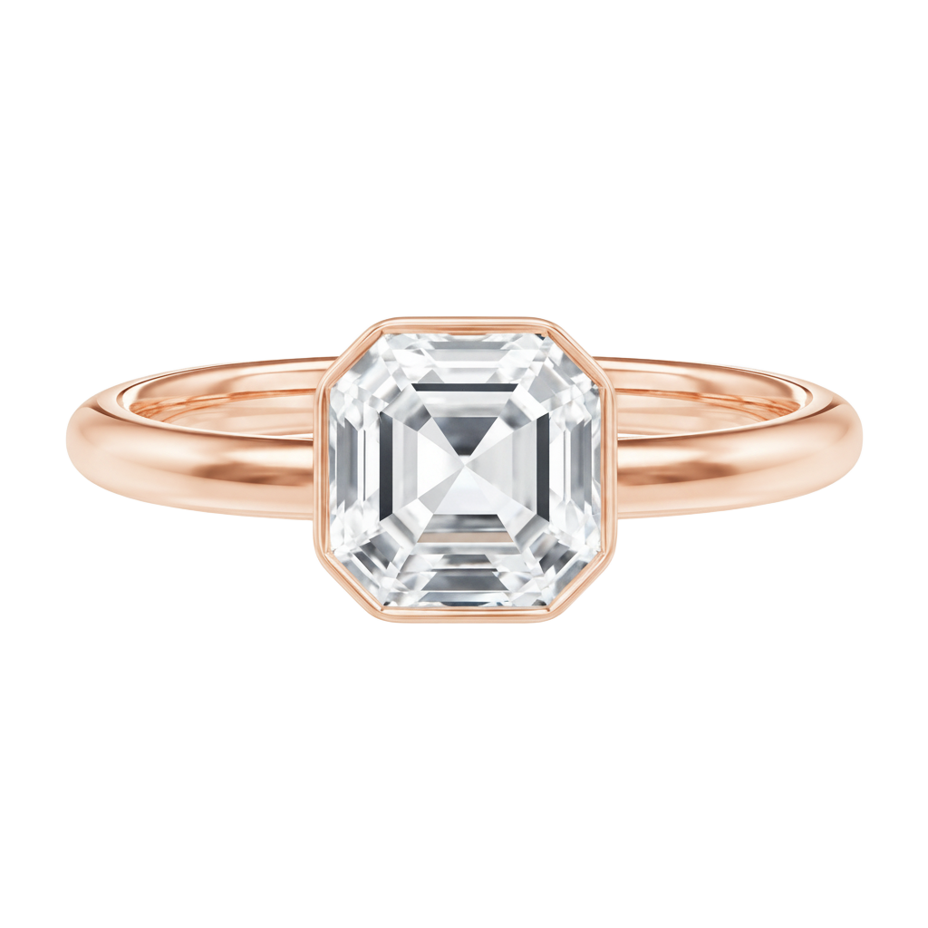 Bailey - Asscher - Rose Gold - Plain