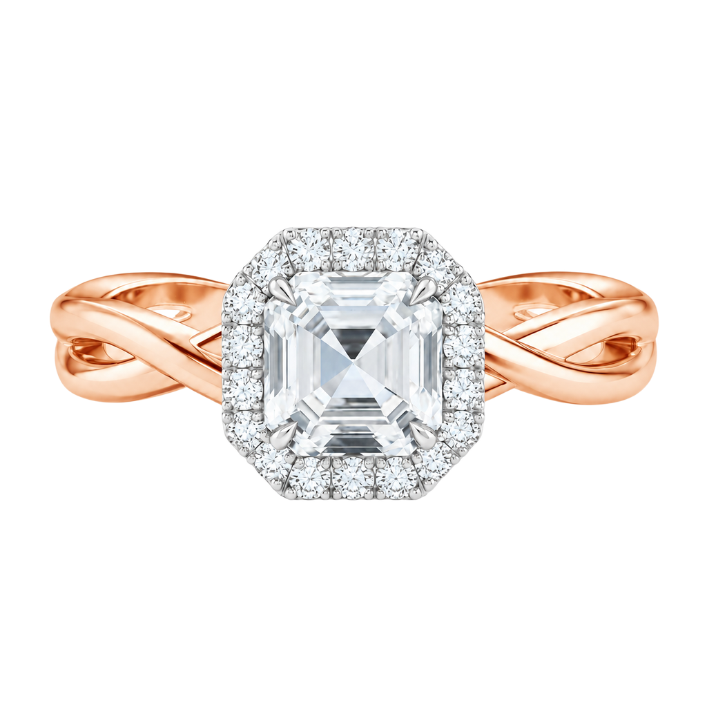 Braid - Asscher - Rose/White Tone - Plain