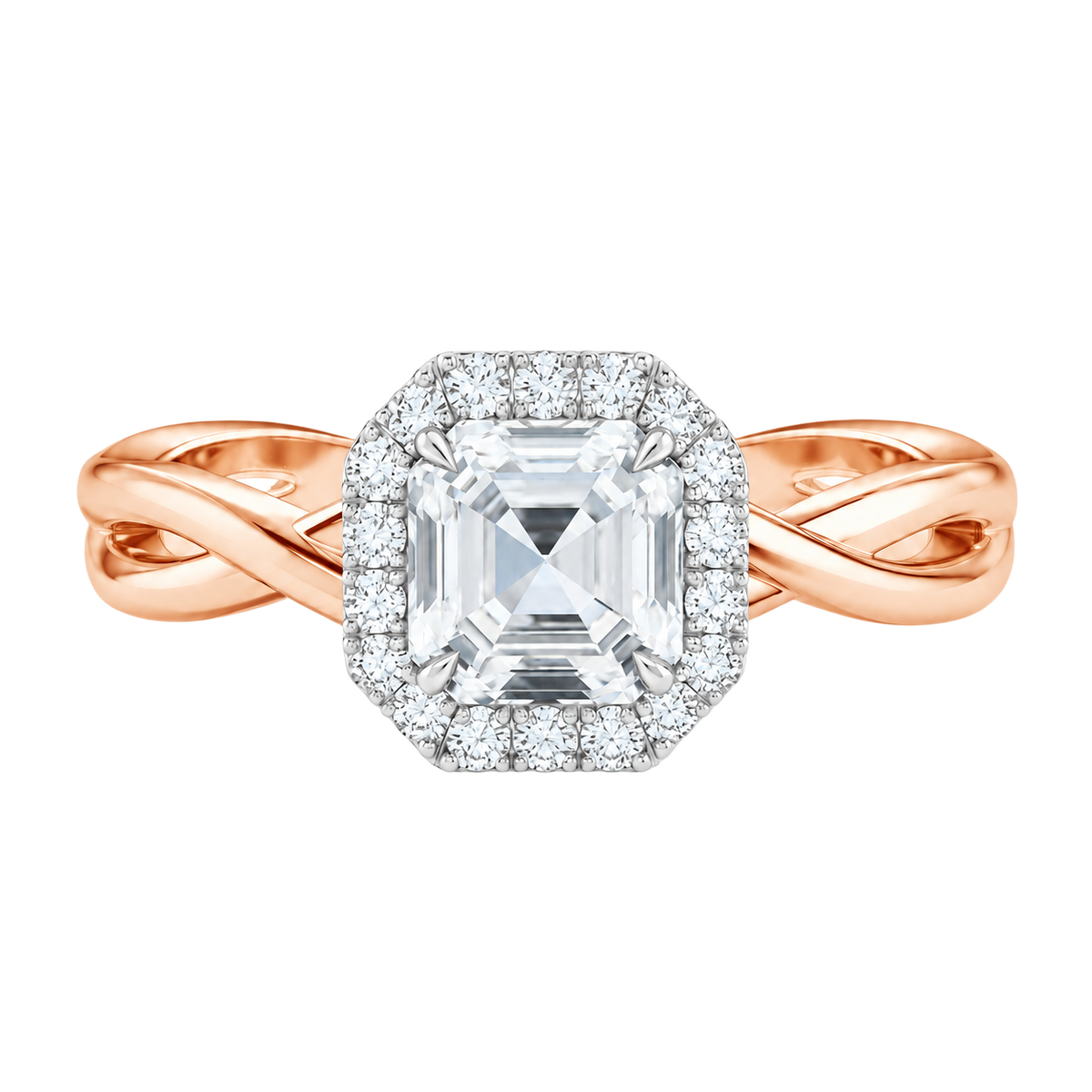 Braid - Asscher - Rose/White Tone - Plain