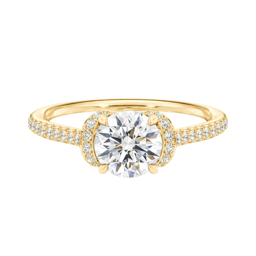 Ellipse - Round - Yellow Gold - Pavé