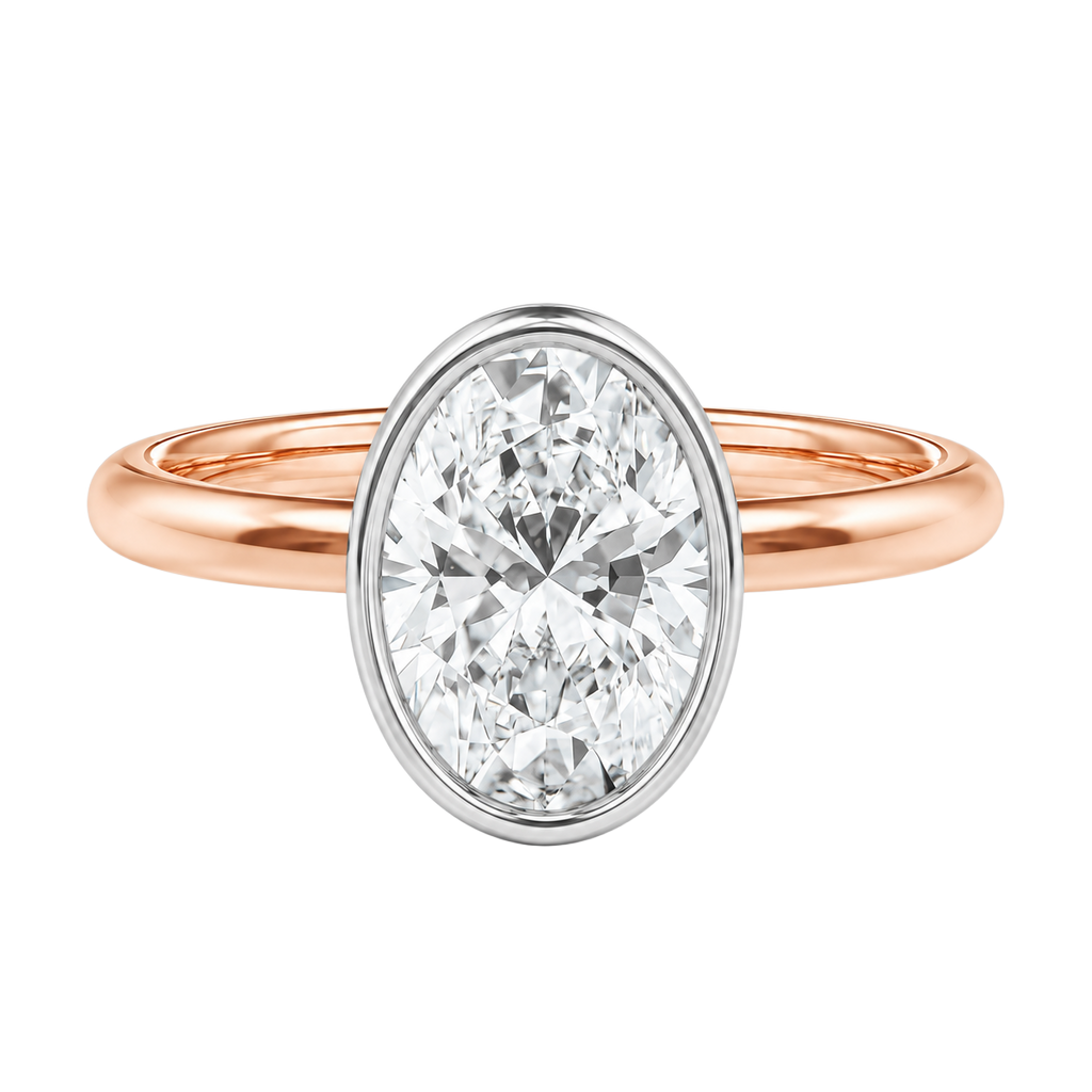 Bailey - Oval - Rose/White Tone - Plain