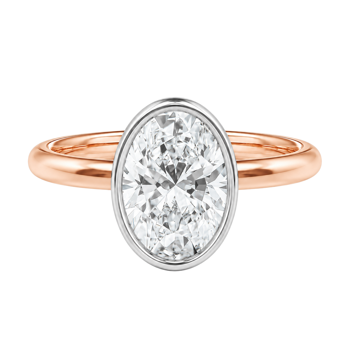 Bailey - Oval - Rose/White Tone - Plain