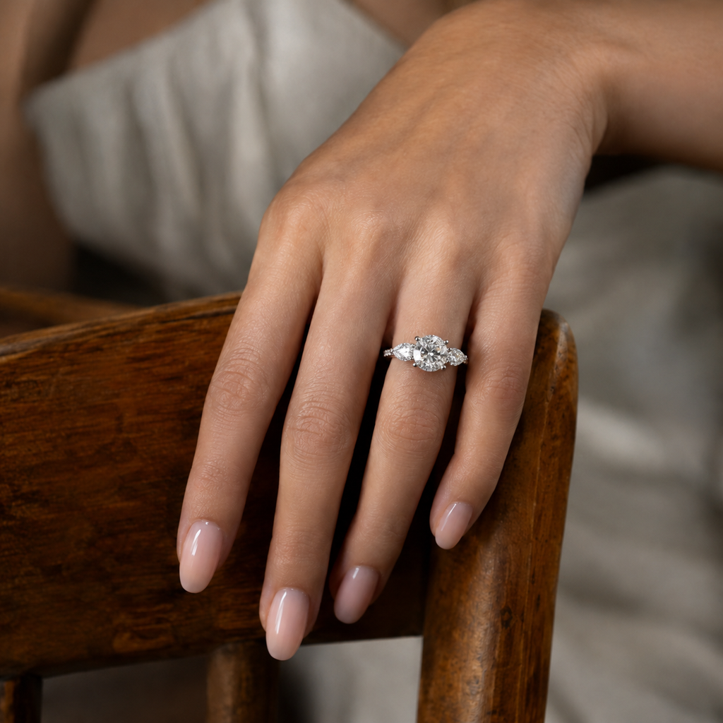 Halcyon - Round - Rose/White Tone - Pavé