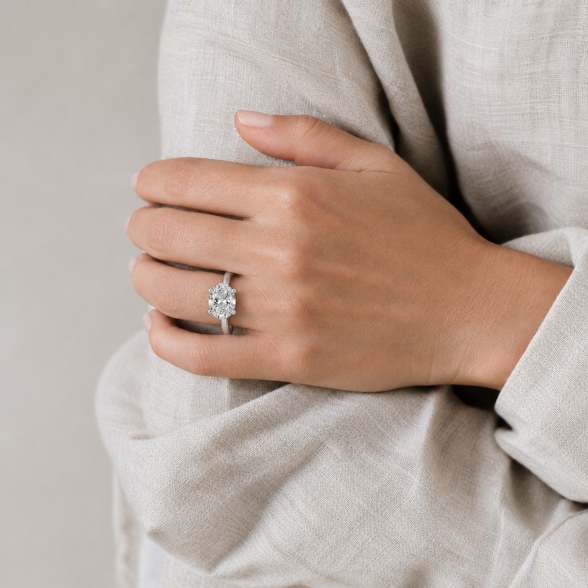 Talia - Oval - Platinum - Plain