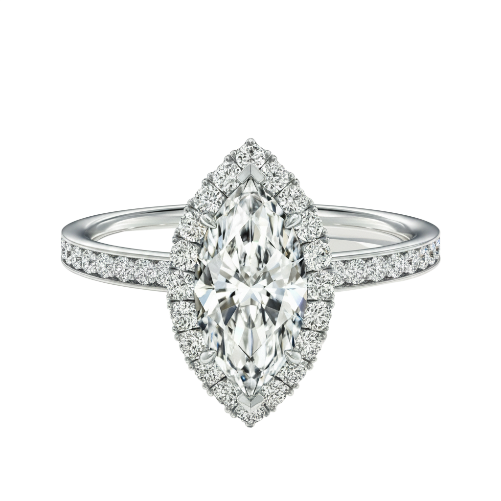 Cordelia - Marquise - White Gold - Channel