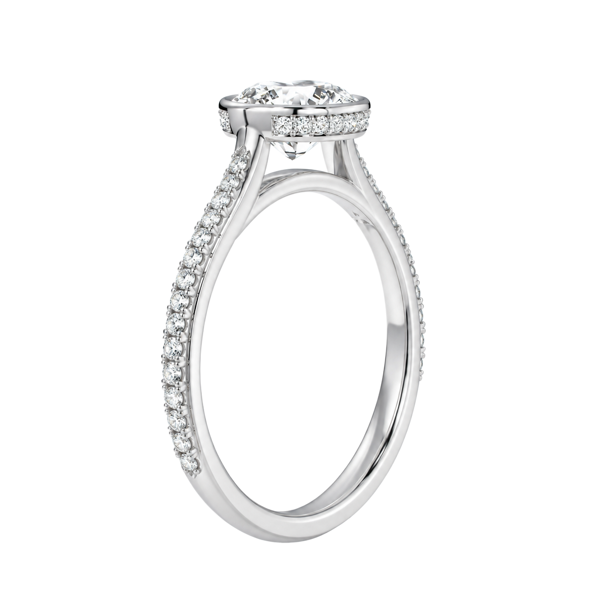 Solenne - Round - White Gold - Pavé