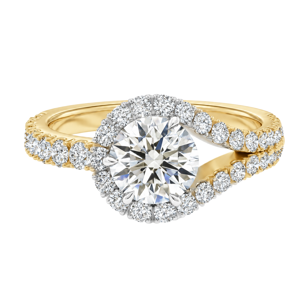 Orbit - Round - Yellow/White Tone - Pavé