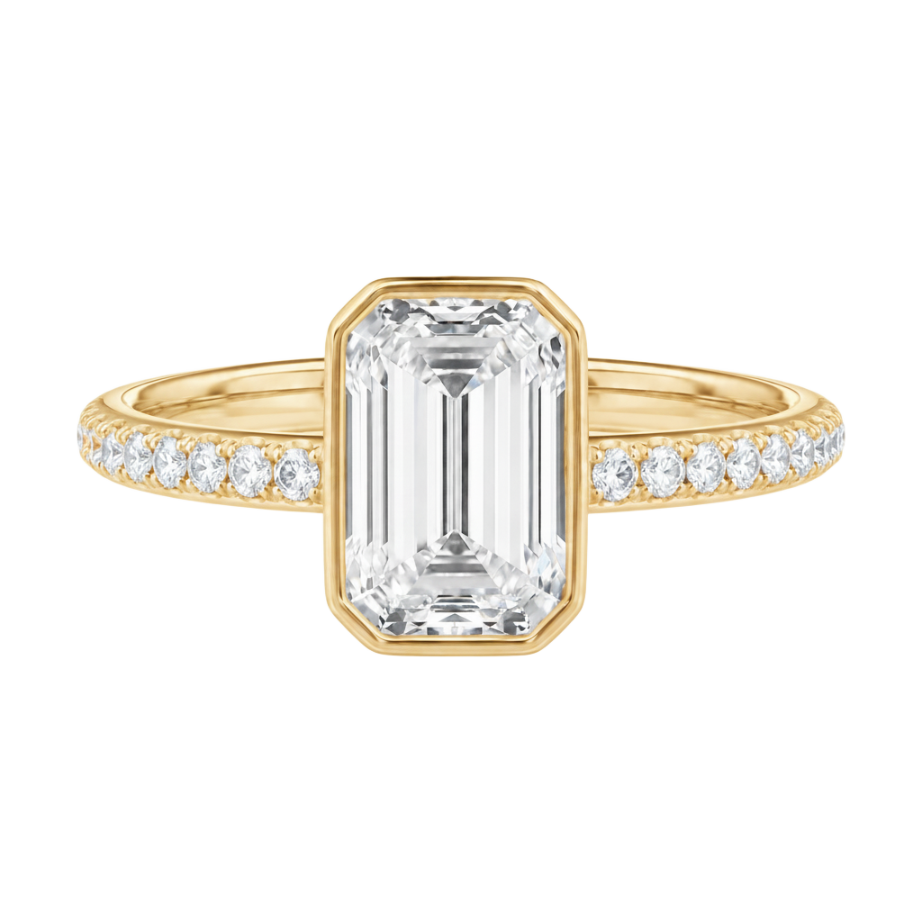 Bailey - Emerald - Yellow Gold - Pavé