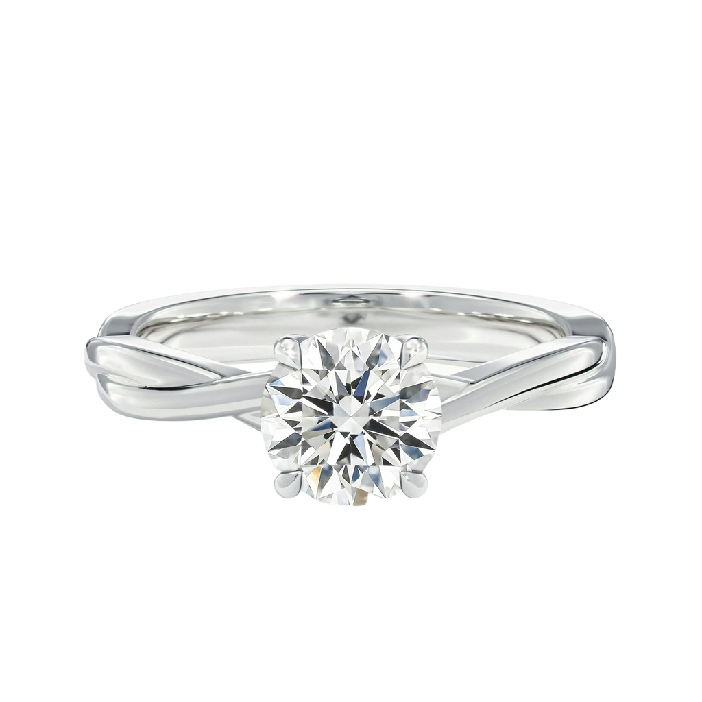 Wreath - Round - White Gold - Plain