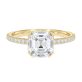 Solenne - Asscher - Yellow Gold - Pavé