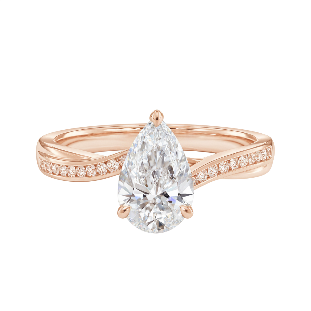 Wreath - Pear - Rose Gold - Channel