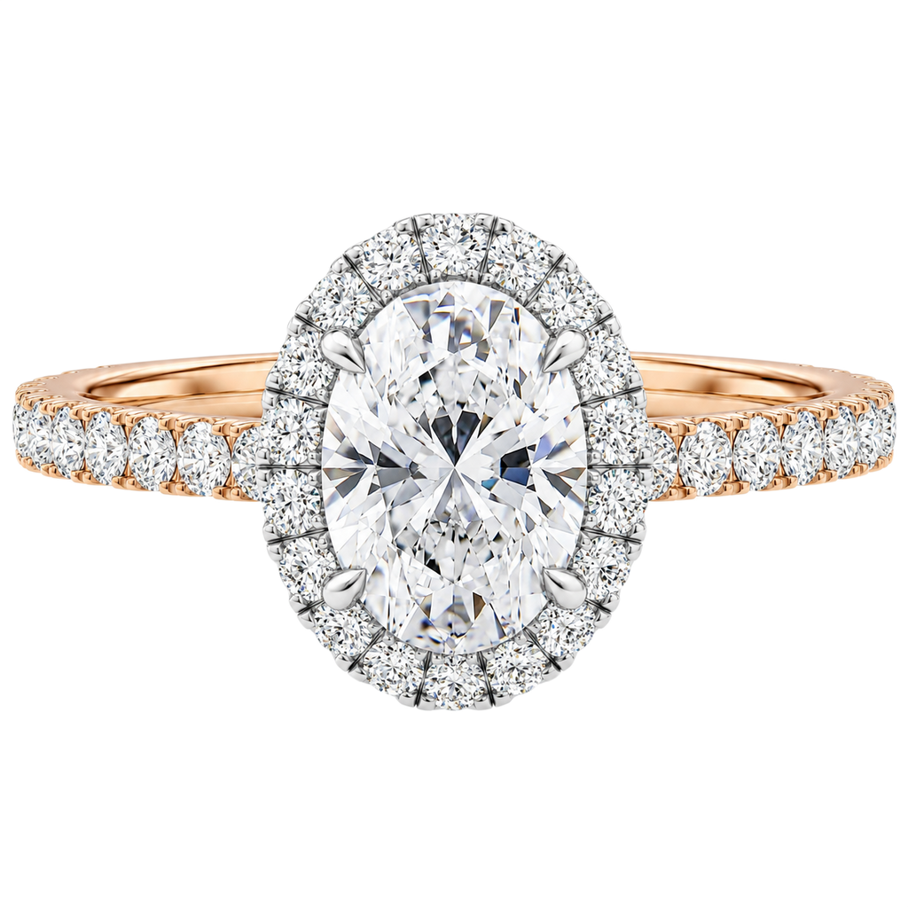Cordelia - Oval - Rose / White Tone - Pavé