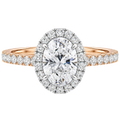 Cordelia - Oval - Rose / White Tone - Pavé
