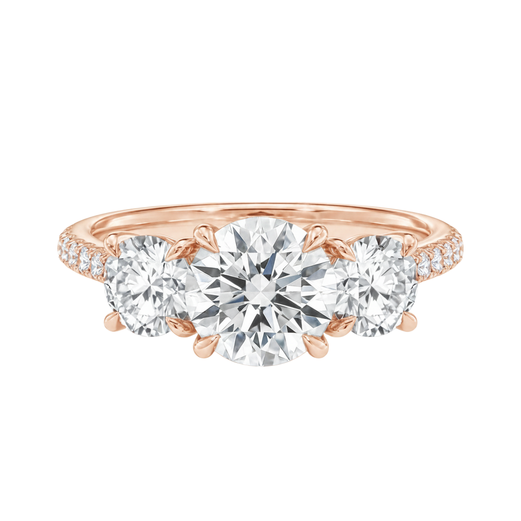 Elysium - Round - Rose Gold - Pavé