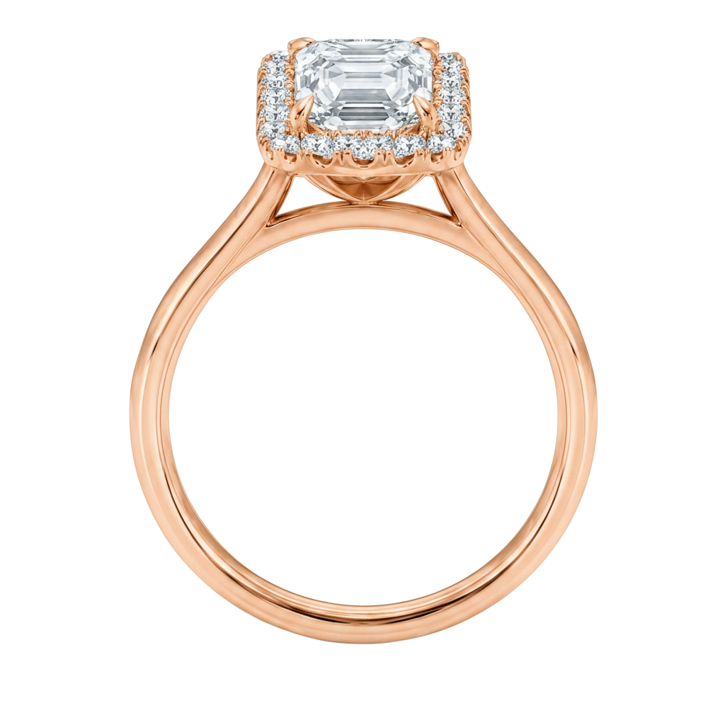 Cordelia - Asscher - Rose Gold - Plain