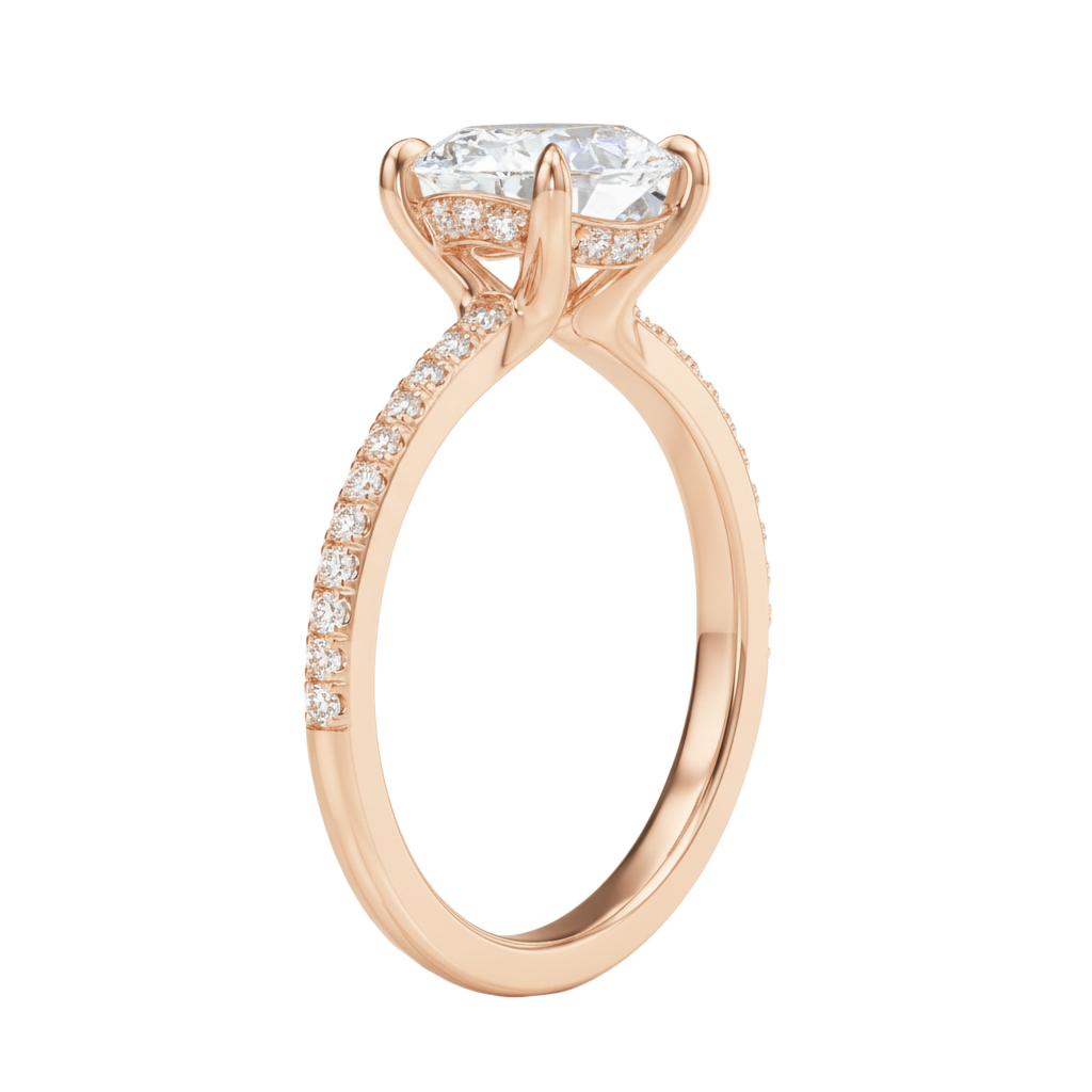 Meridian - Emerald - Rose Gold - Pavé