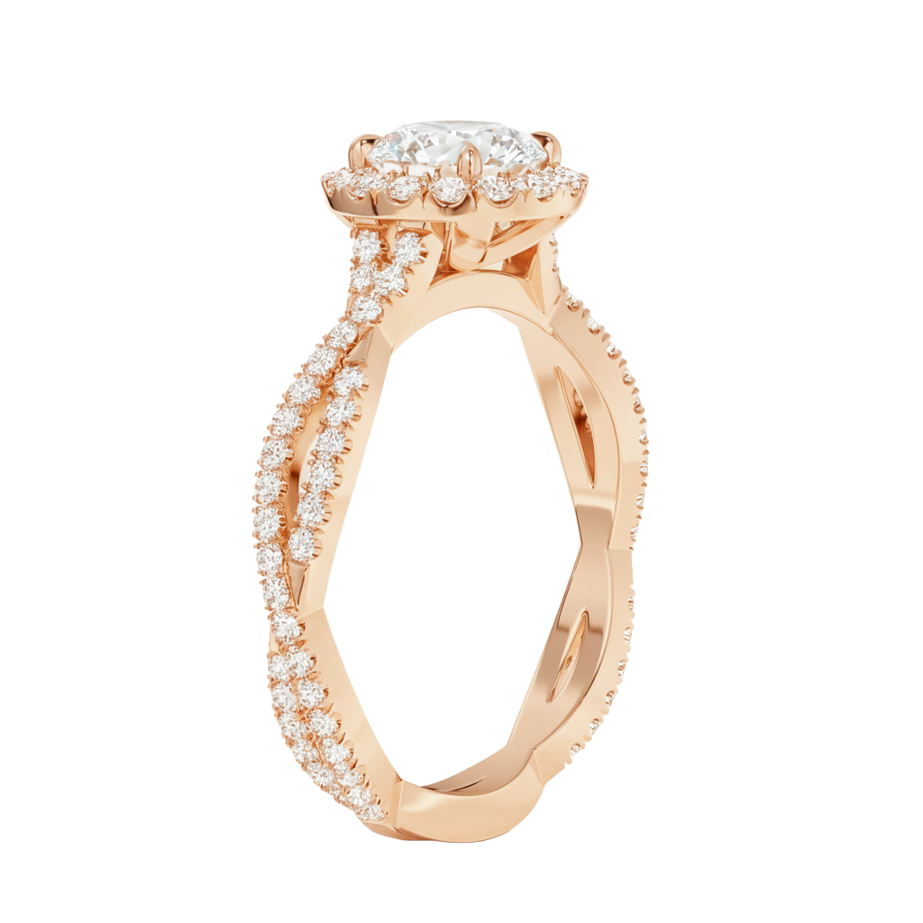 Braid - Emerald - Rose Gold - Pavé