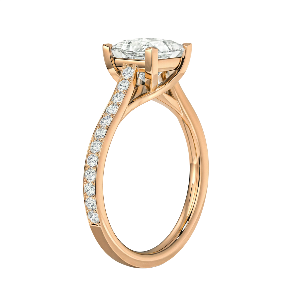 Basilica - Princess - Rose Gold - Pavé