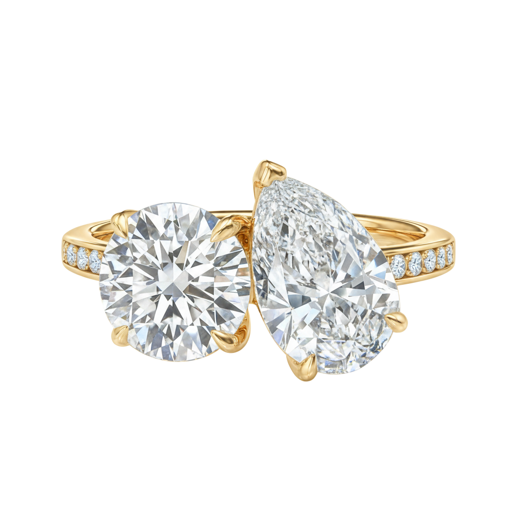 Duo - Round - Yellow Gold - Channel