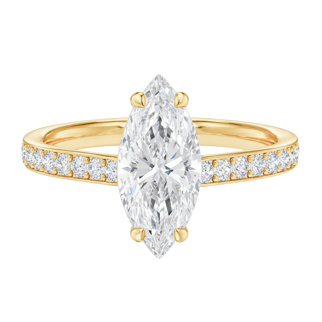 Talia - Marquise - Yellow Gold - Pavé